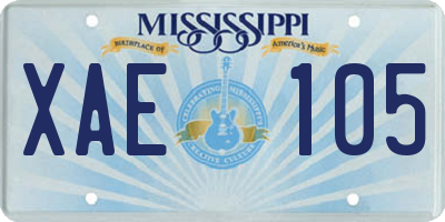 MS license plate XAE105