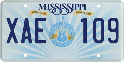 MS license plate XAE109