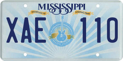 MS license plate XAE110