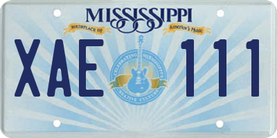 MS license plate XAE111