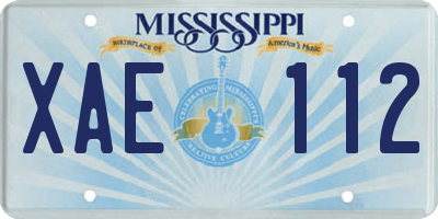 MS license plate XAE112