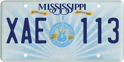 MS license plate XAE113