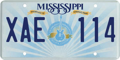 MS license plate XAE114