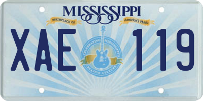MS license plate XAE119