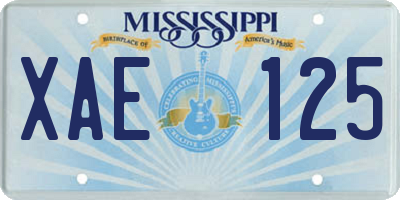 MS license plate XAE125