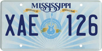 MS license plate XAE126