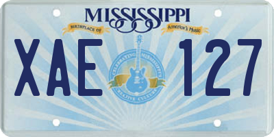 MS license plate XAE127