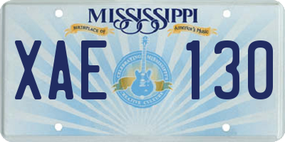MS license plate XAE130