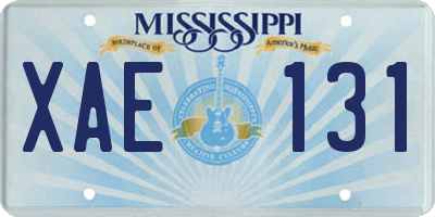 MS license plate XAE131