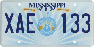 MS license plate XAE133