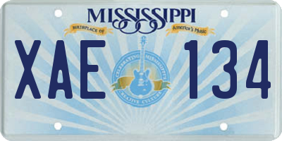 MS license plate XAE134