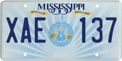 MS license plate XAE137