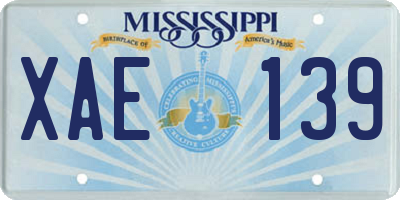 MS license plate XAE139