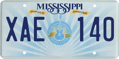 MS license plate XAE140