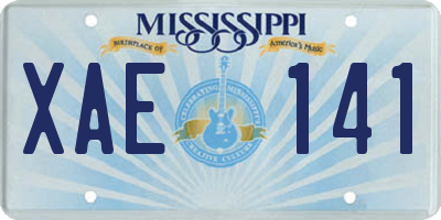 MS license plate XAE141
