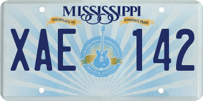 MS license plate XAE142