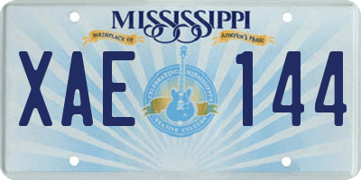 MS license plate XAE144
