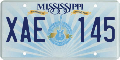 MS license plate XAE145