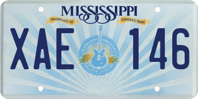 MS license plate XAE146