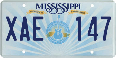 MS license plate XAE147