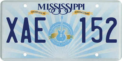 MS license plate XAE152