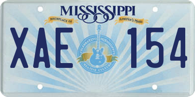 MS license plate XAE154