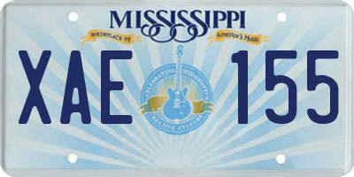 MS license plate XAE155