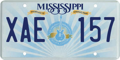 MS license plate XAE157