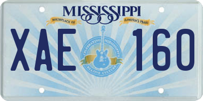 MS license plate XAE160