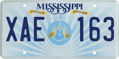 MS license plate XAE163