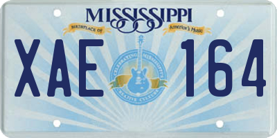 MS license plate XAE164