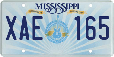 MS license plate XAE165