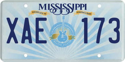 MS license plate XAE173