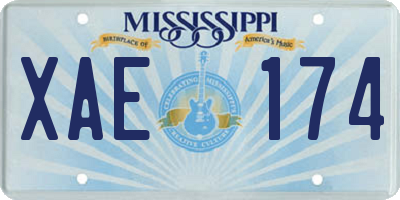 MS license plate XAE174