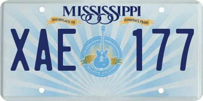 MS license plate XAE177