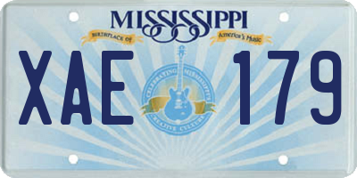 MS license plate XAE179