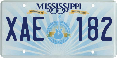 MS license plate XAE182