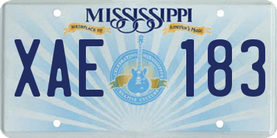 MS license plate XAE183
