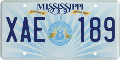 MS license plate XAE189