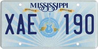 MS license plate XAE190