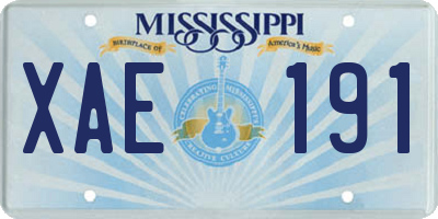 MS license plate XAE191