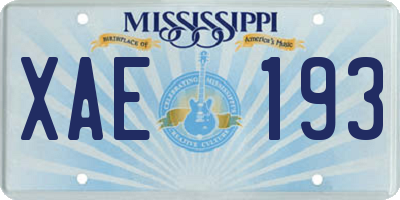 MS license plate XAE193