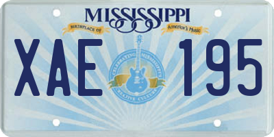 MS license plate XAE195