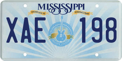 MS license plate XAE198