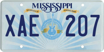 MS license plate XAE207