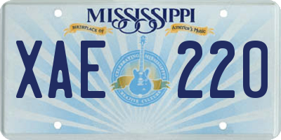 MS license plate XAE220