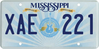 MS license plate XAE221