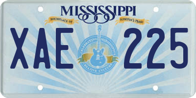 MS license plate XAE225