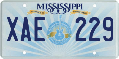 MS license plate XAE229