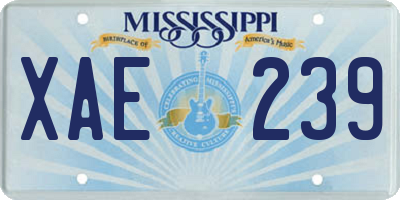 MS license plate XAE239